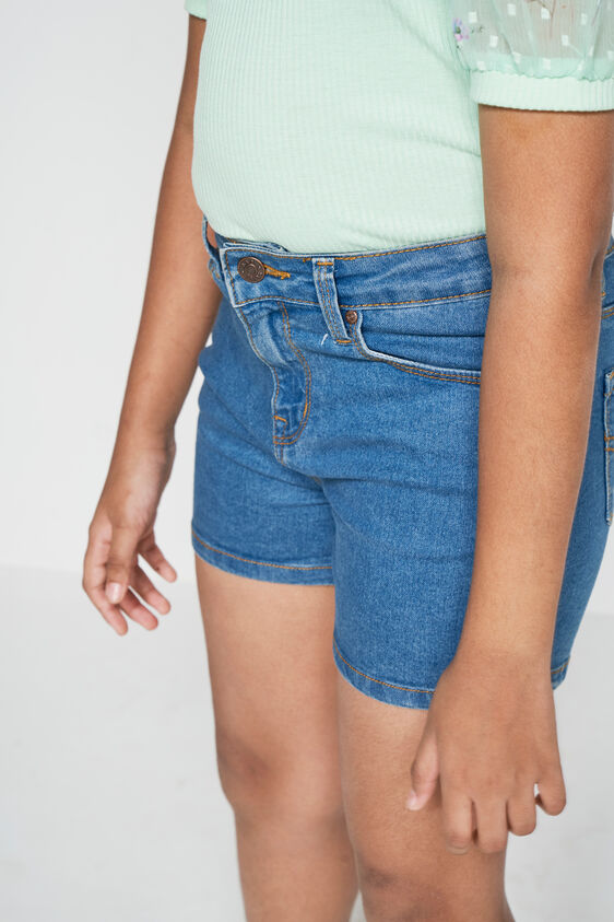 Blue Denim Shorts, Blue, image 4